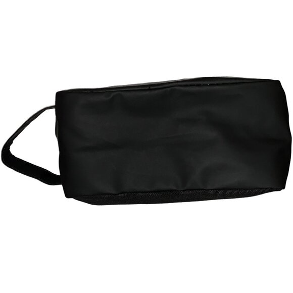 Dopp Bag Travel Case Black Canvas Nylon Zipper Handle Beauty Brands 8 x 4 x 4.5 - Picture 1 of 4